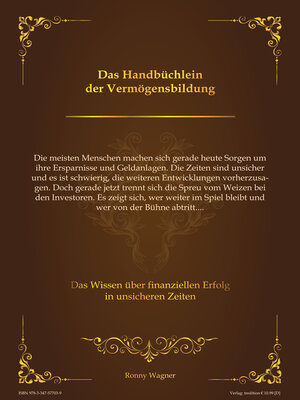 cover image of Das Handbüchlein der Vermögensbildung